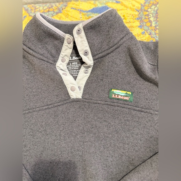 L.L. Bean Charcoal Women's Cowl Neck Sweater - Picture 2 of 3